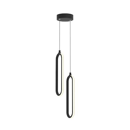 Afx Sienna 12-in. 2-Light LED Pendant - Black SIEP12LAJD1BKRND2